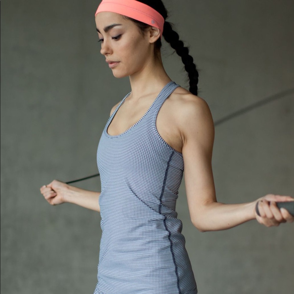 Lululemon Cool Racerback Gingham Inkwell Tanktop